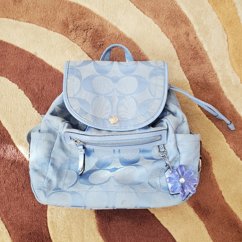Baby blue coach back pack